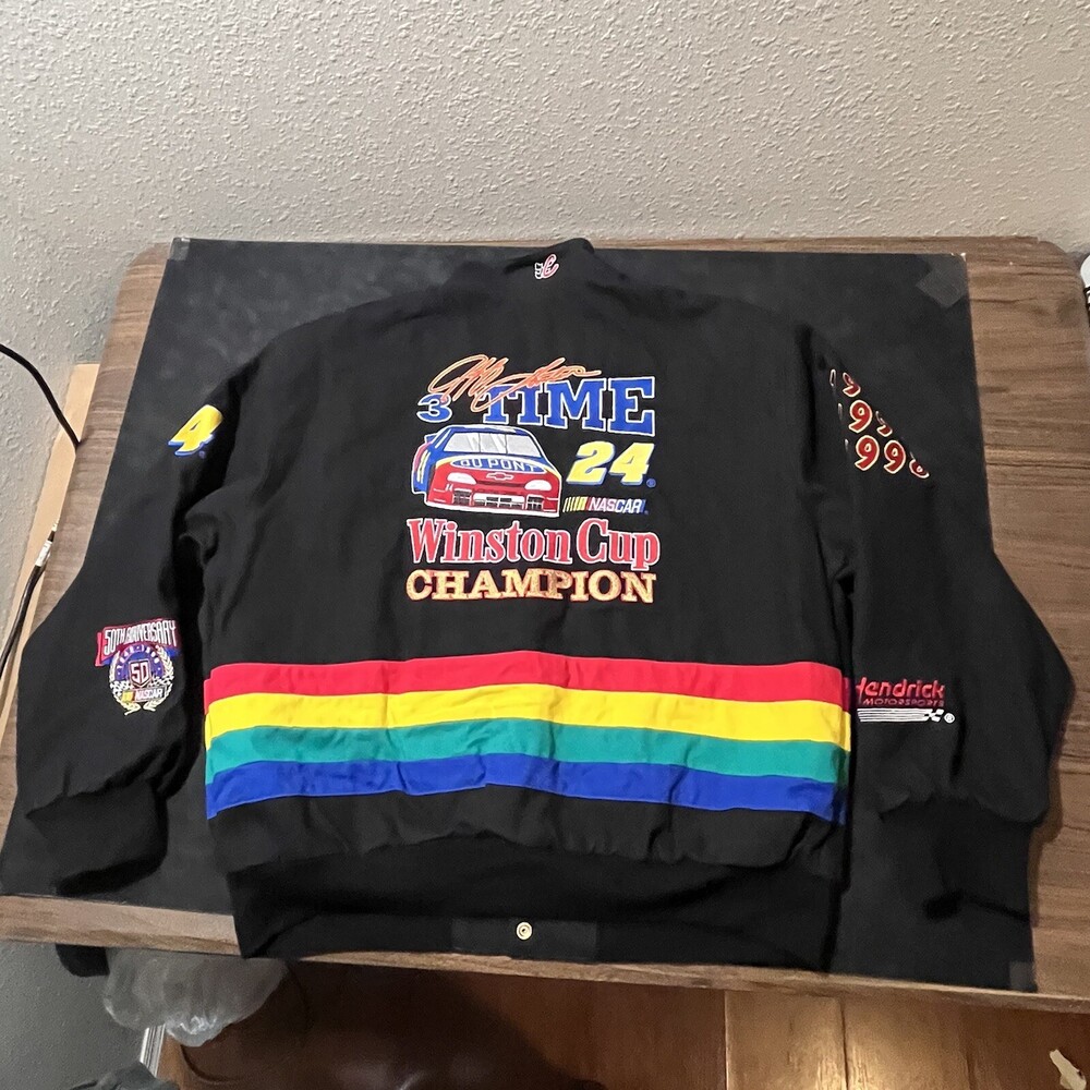 Vintage Gordon Jeff Hamilton Jacket Dupont 90s NASCAR Winston Cup JH Rainbow Man